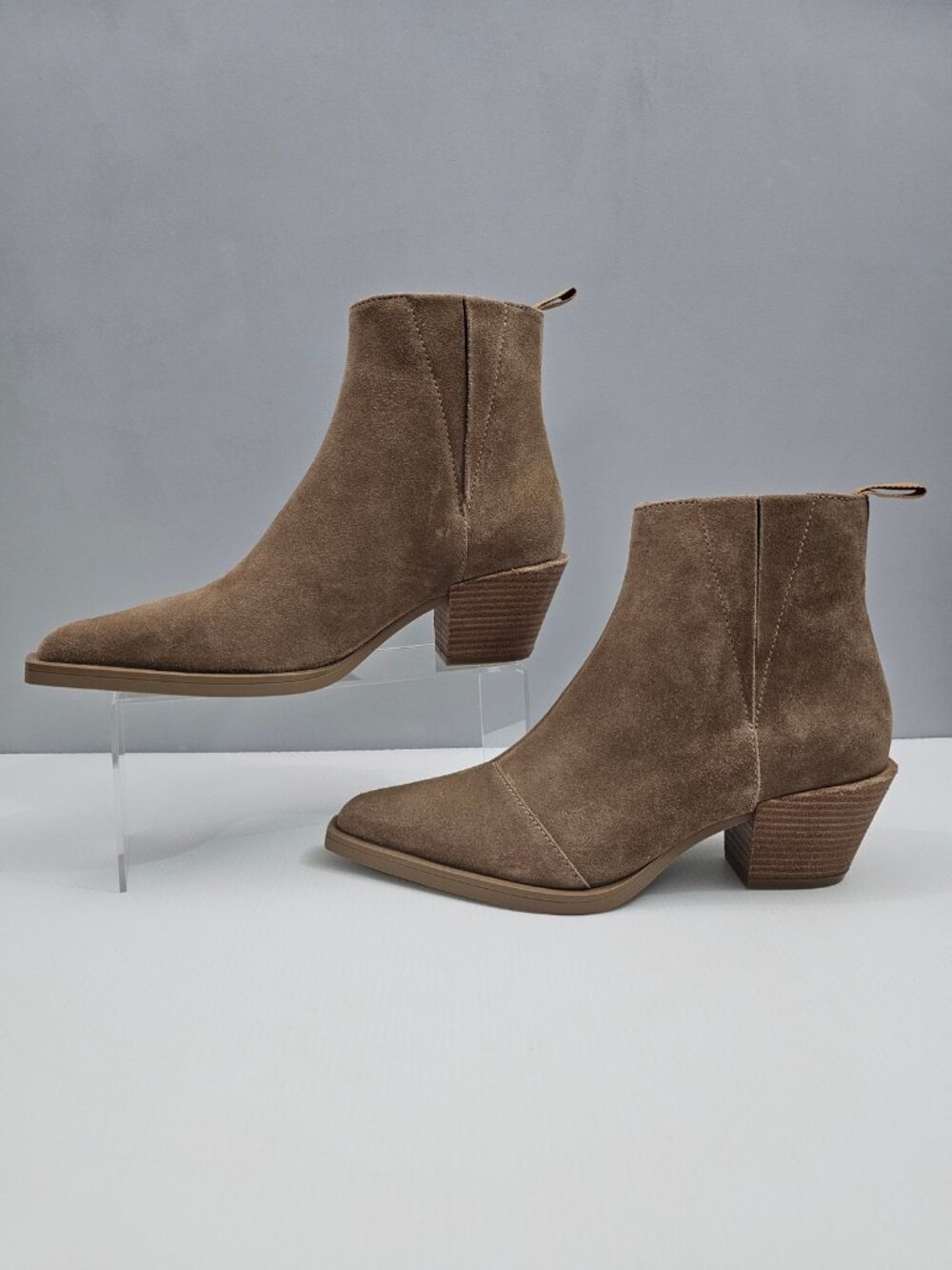 Rag & Bone Dart Pointed Toe Ankle Boot Womens EU 39.5 Brown Suede Block Heel - Picture 2 of 15